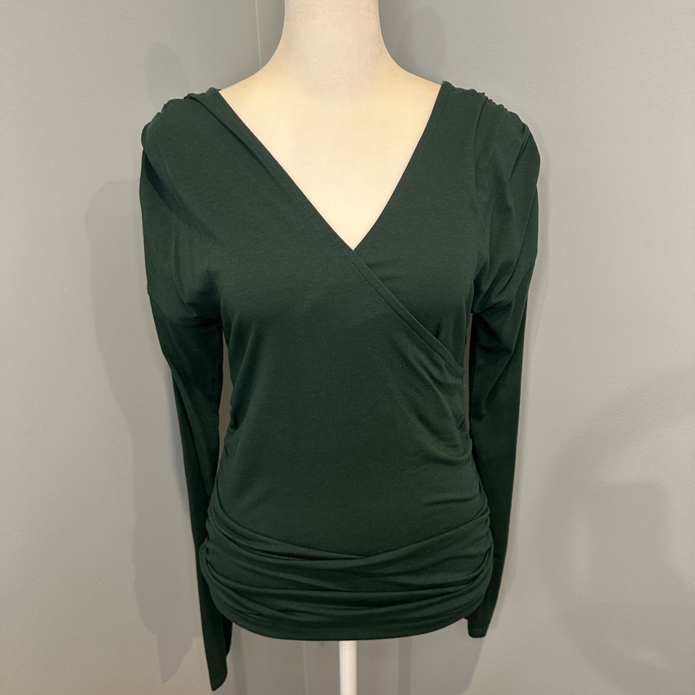 Pima Cotton Blend V-Neck Wrap Top